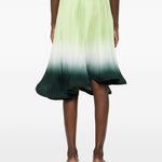 Gonna midi plissettata in verde degradè Rowen Rose - donna 