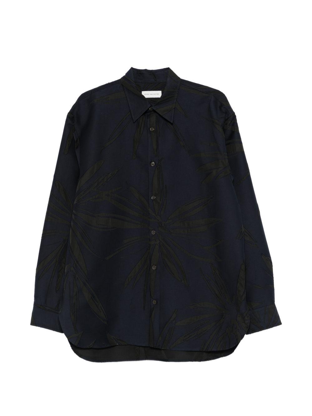 Camicia in viscosa croom in blu Dries van noten - uomo 