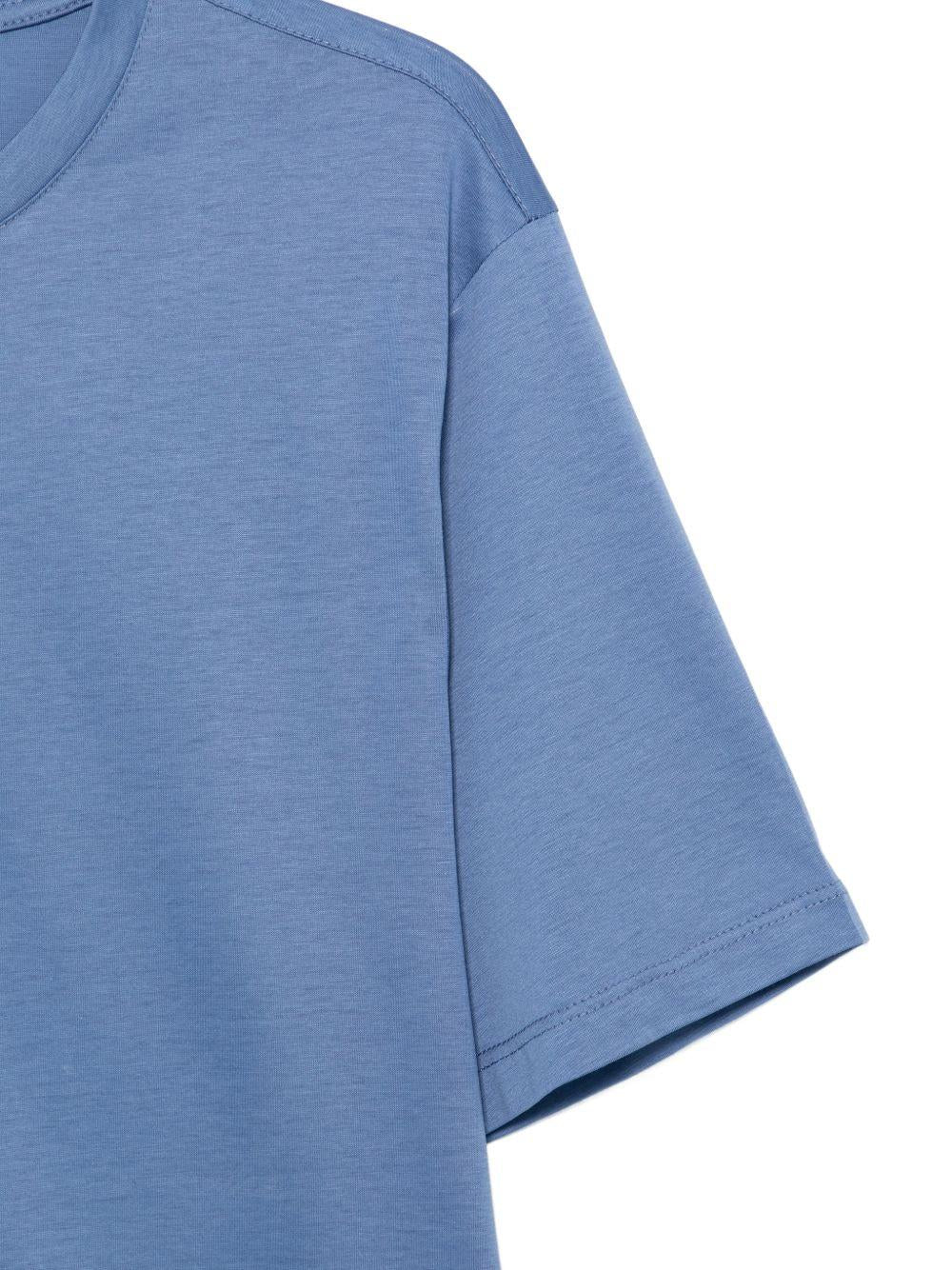 T-shirt girocollo in azzurro Kangra - uomo 