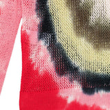 Cardigan con design tie-dye in rosso Khoki - uomo 