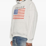 Felpa con stampa bandiera in grigio Rhude - uomo 