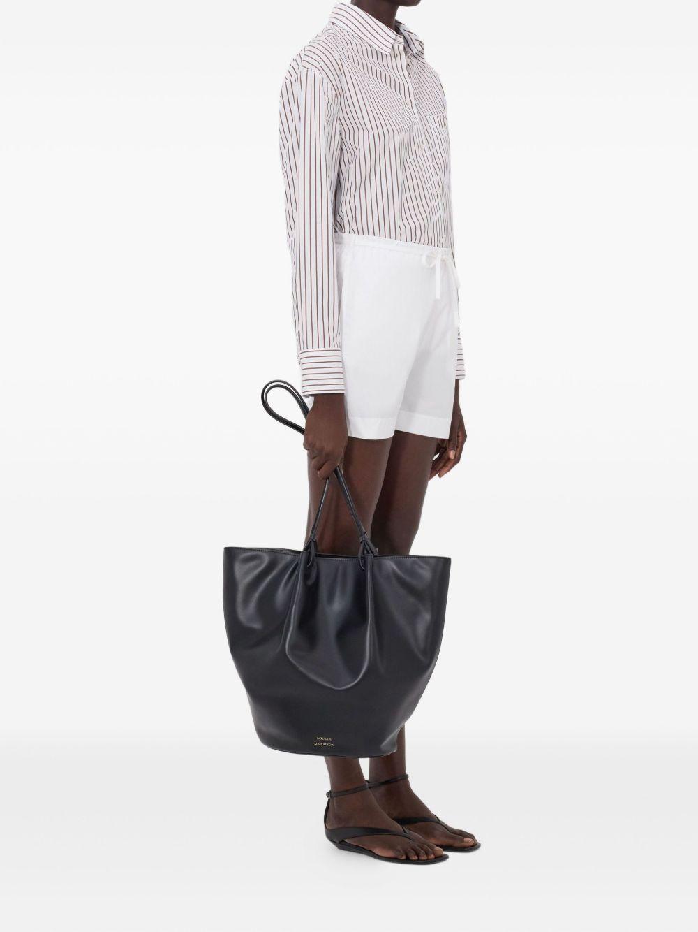 Shorts Malone con coulisse in bianco Loulou de saison - donna 