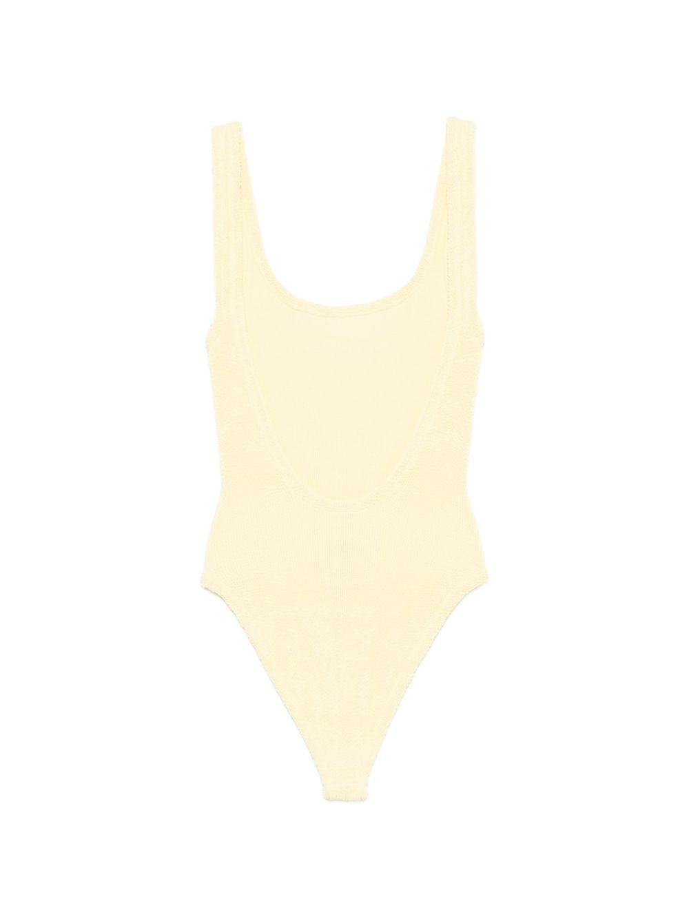 Costume da bagno con scollo quadrato in giallo pastello Hunza g - donna 