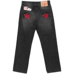 Jeans lucky stars decorati con strass in nero Carne bollente - uomo 