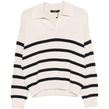 Maglione a righe a maniche lunghe in beige Maxmara weekend - donna 