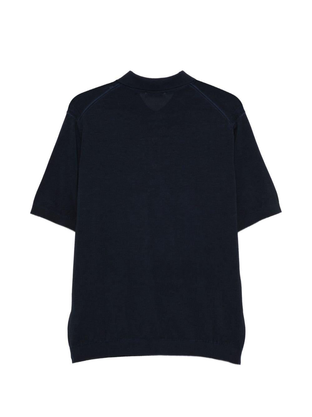 Polo con mezzo bottone in blu Kangra - uomo 