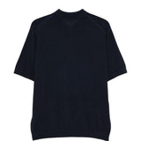 Polo con mezzo bottone in blu Kangra - uomo 
