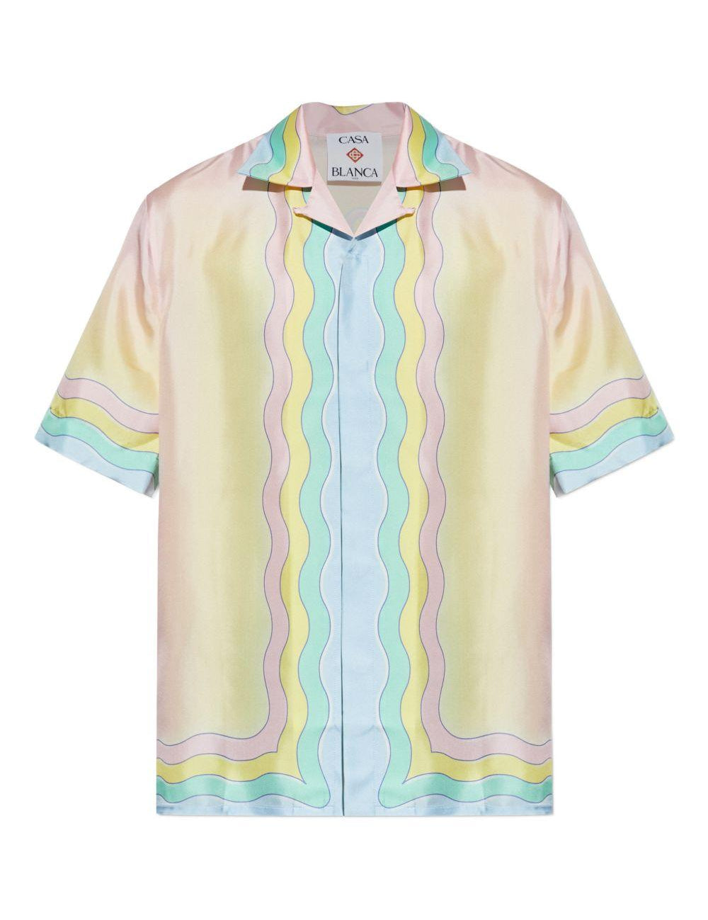 Camicia a maniche corte wave multicolore Casablanca - uomo 