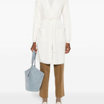 Cardigan lungo in filato di cachemire giusto in bianco Maxmara - donna 