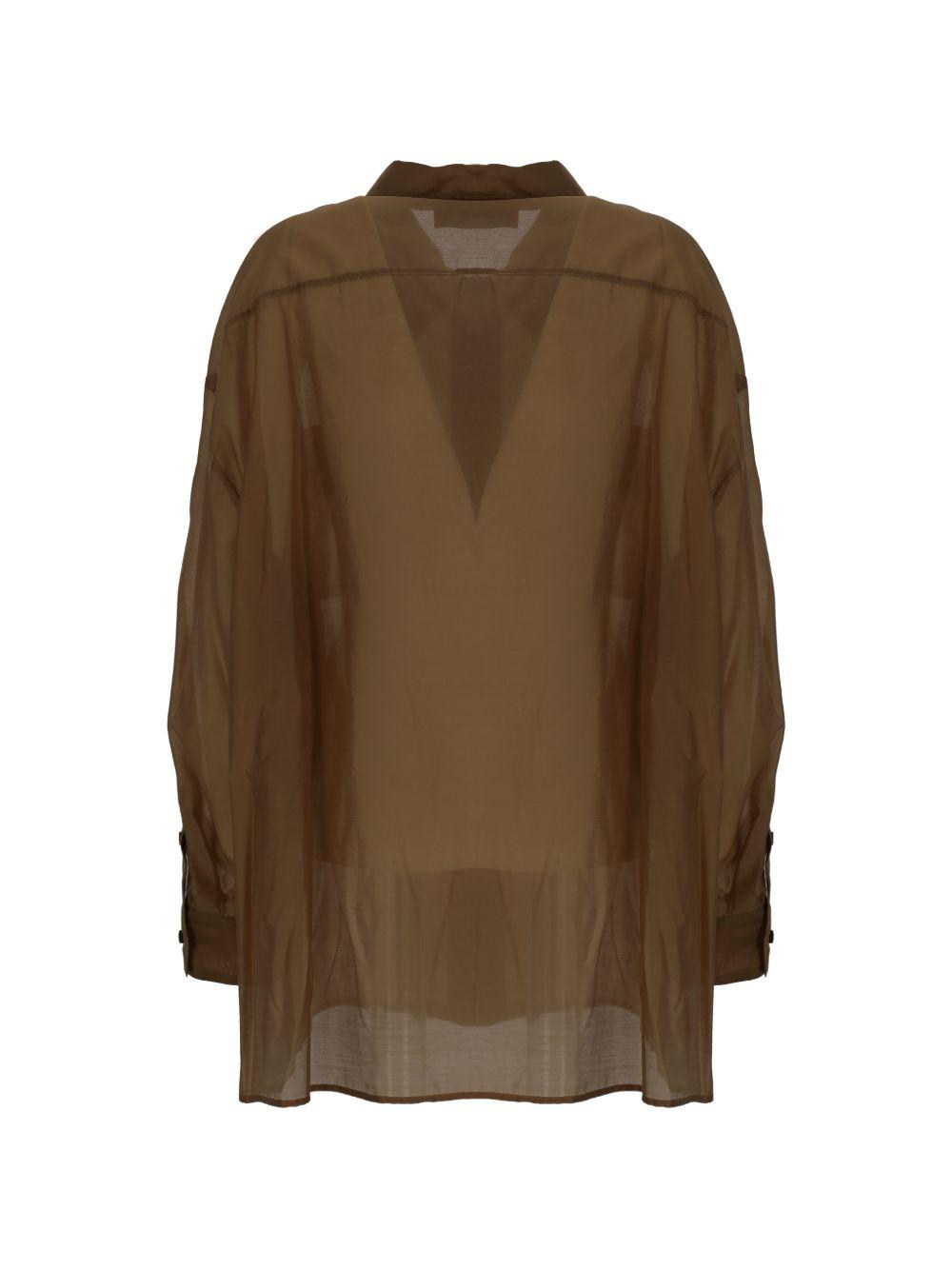 Camicia con bottoni semi-trasparente in marrone The latest - donna<BR/><BR/><BR/> 