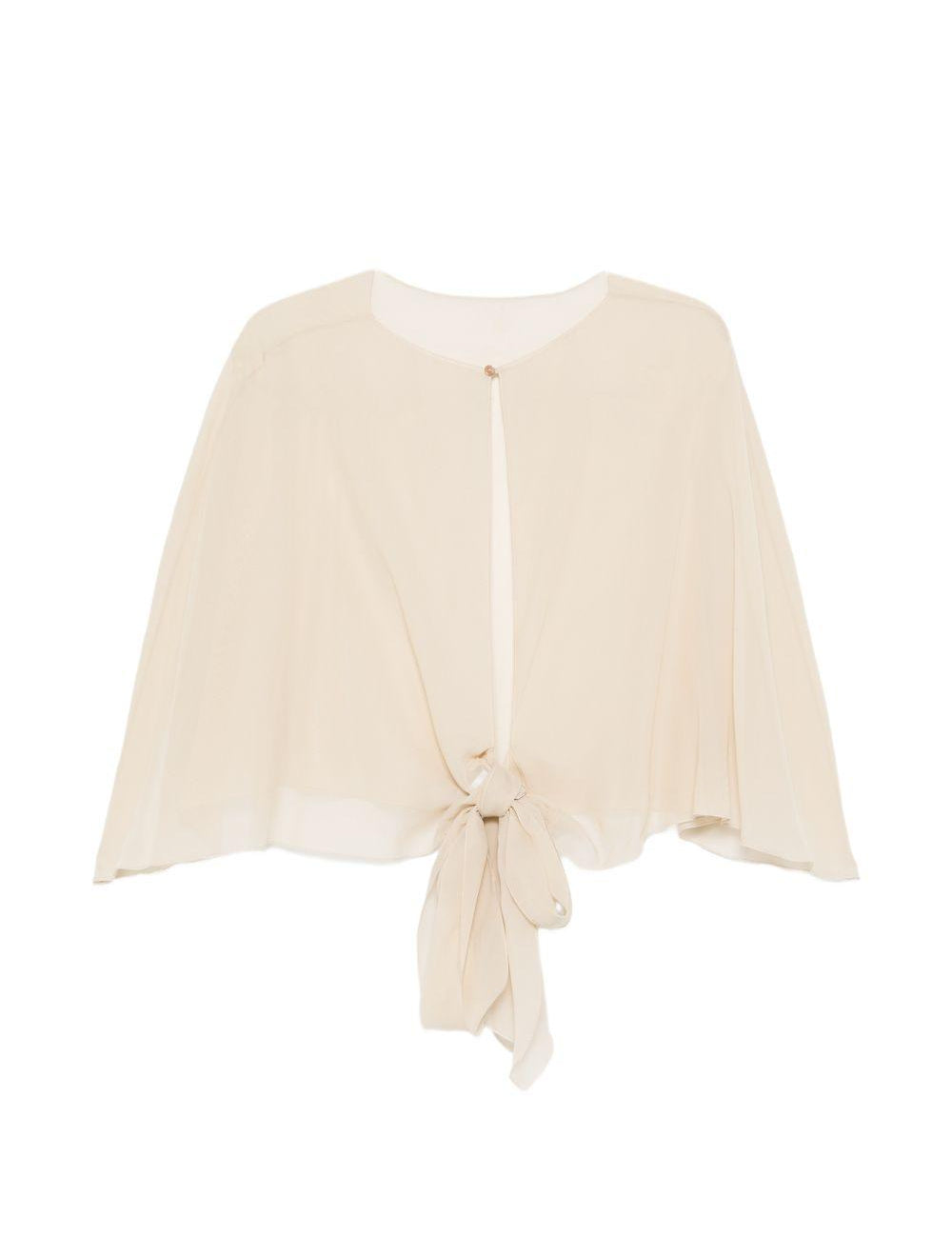 Top christian con nodo a cravatta in beige Antonelli - donna 