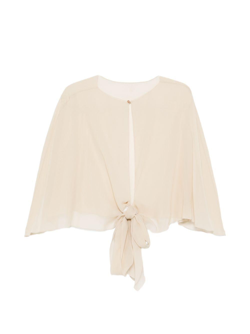Top christian con nodo a cravatta in beige Antonelli - donna 