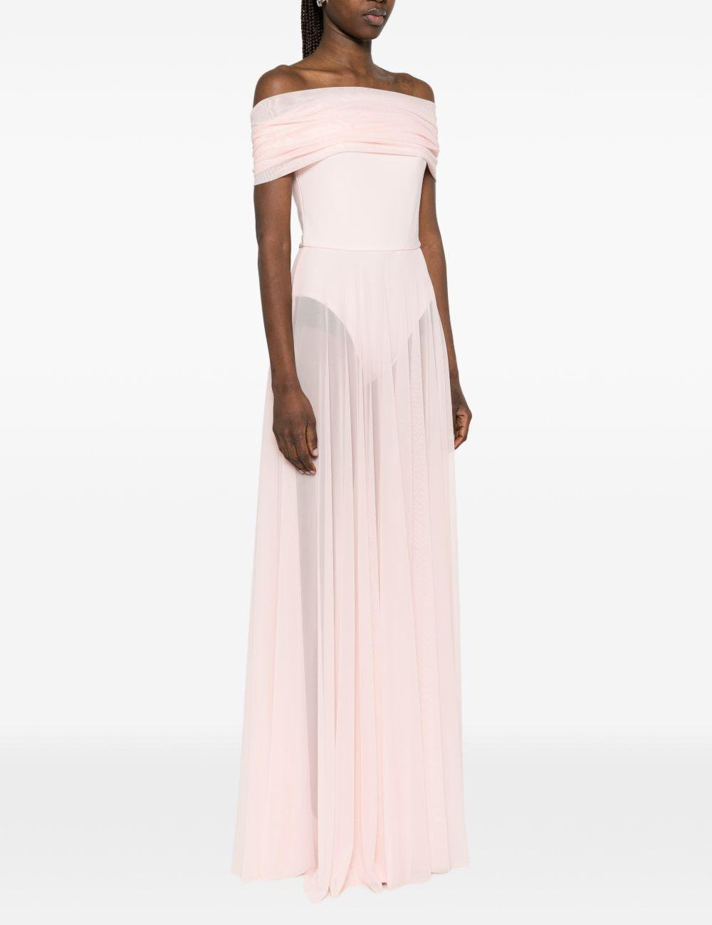 Abito lungo con design satinato in rosa Norma kamali - donna 