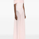 Abito lungo con design satinato in rosa Norma kamali - donna 