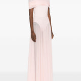 Abito lungo con design satinato in rosa Norma kamali - donna 