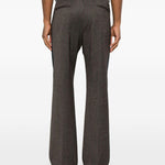 Pantaloni in misto lana a righe alto in marrone Wales Bonner - uomo 