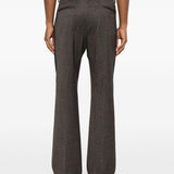 Pantaloni in misto lana a righe alto in marrone Wales Bonner - uomo 