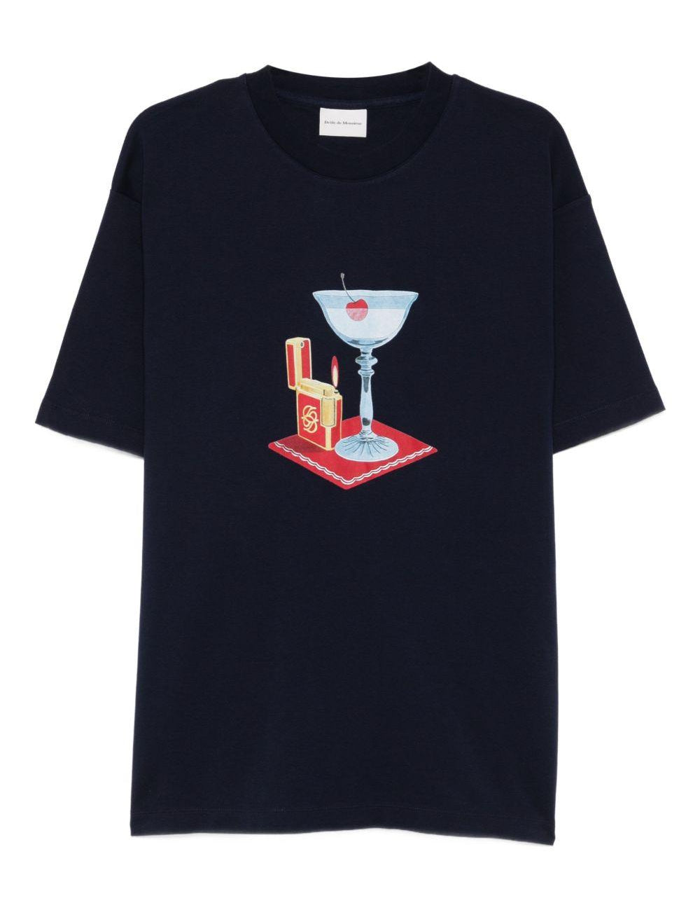 T-shirt con stampa grafica cocktail in blu Drole de monsieur - uomo 