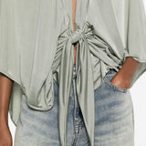 Blusa con nodo in argento Rick Owens Lilies - donna 