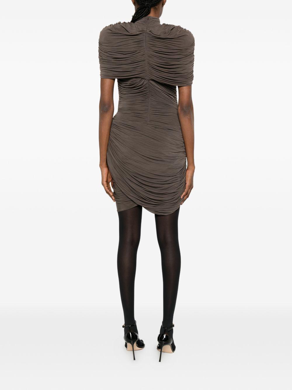 Mini abito con ruches in marrone Magda butrym - donna 