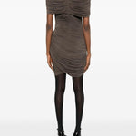 Mini abito con ruches in marrone Magda butrym - donna 