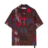 Camicia con stampa all-over in rosso e multicolore Oamc peacemaker - uomo 