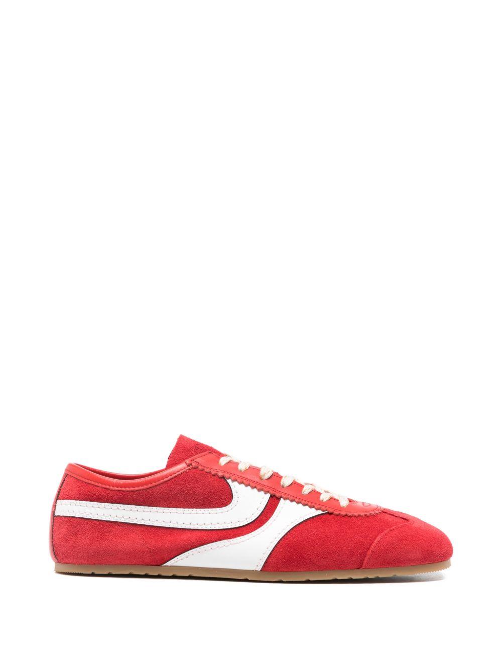 Sneakers a righe basse in rosso Dries van noten - uomo 