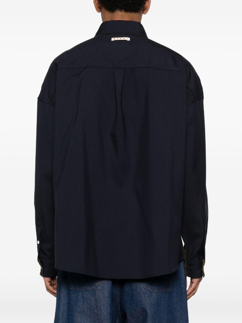 Camicia a maniche lunghe con tasca sul petto in verde Marni - uomo 