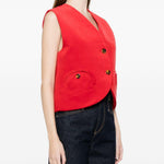 Gilet con bottoni gliss in rosso Blazé milano - donna 
