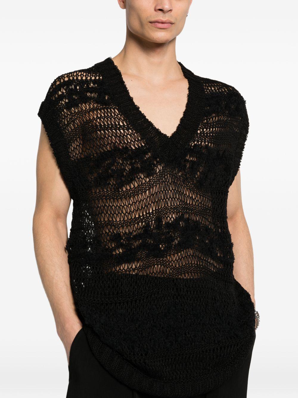 Gilet in maglia in nero Yohji yamamoto - uomo<BR/> 