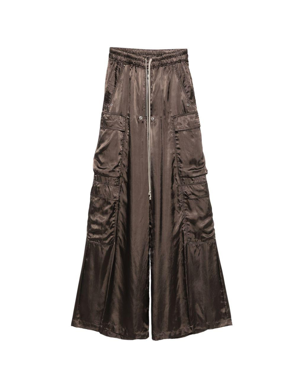 Pantaloni a gamba ampia cargobelas in marrone Rick owens - donna 