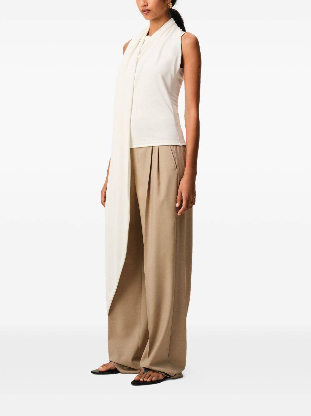 Top Lavalliere con foulard in avorio 