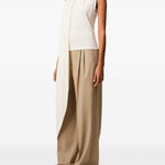 Top Lavalliere con foulard in avorio 