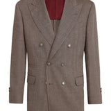 Blazer doppiopetto in marrone Brunello cucinelli - uomo 