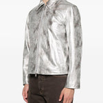 Giacca con effetto pitonato in argento Sunflower - uomo 