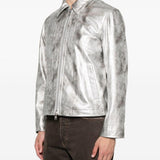 Giacca con effetto pitonato in argento Sunflower - uomo 
