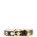Cintura in pelle full rivet in nero 