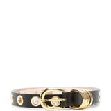 Cintura in pelle full rivet in nero 