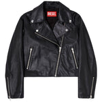 Giacca biker in pelle in nero Diesel - donna 