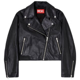 Giacca biker in pelle in nero Diesel - donna 
