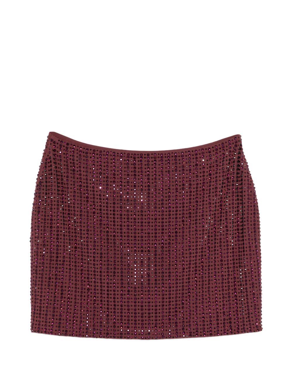 Minigonna con cristalli in bordeaux Venuja - donna 