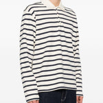 Polo a maniche lunghe a righe in bianco e blu Junya watanabe - uomo 