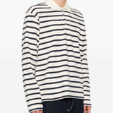 Polo a maniche lunghe a righe in bianco e blu Junya watanabe - uomo 