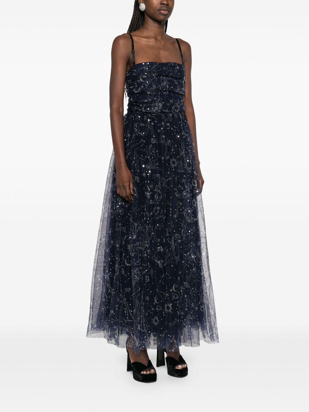 Abito midi Bettina con paillettes in blu Staud - donna 