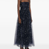 Abito midi Bettina con paillettes in blu Staud - donna 