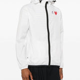 Impermeabile con cappuccio e logo in bianco Comme des garcons play x k-way - unisex 
