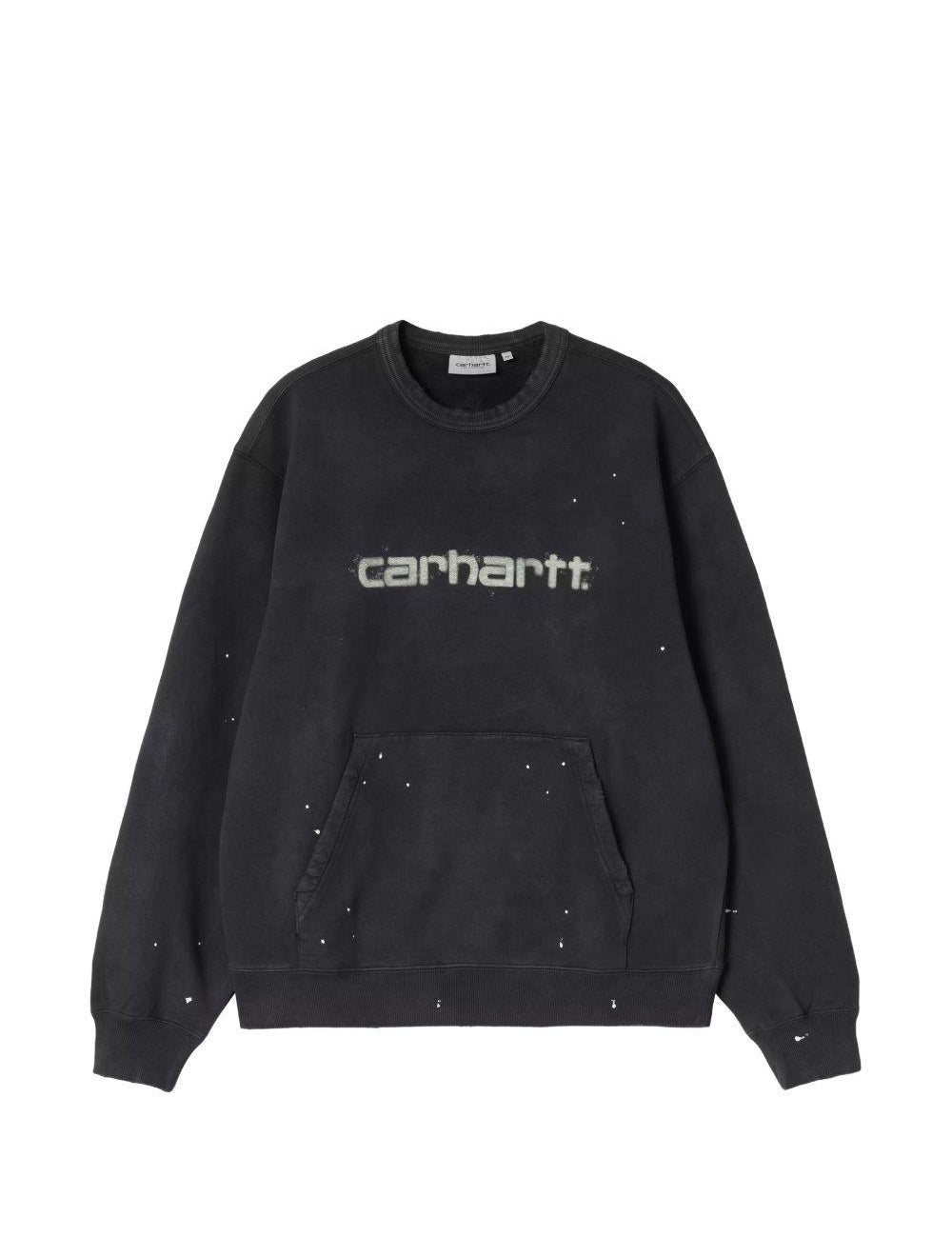 Felpa painter con logo in nero carhartt wip - uomo 