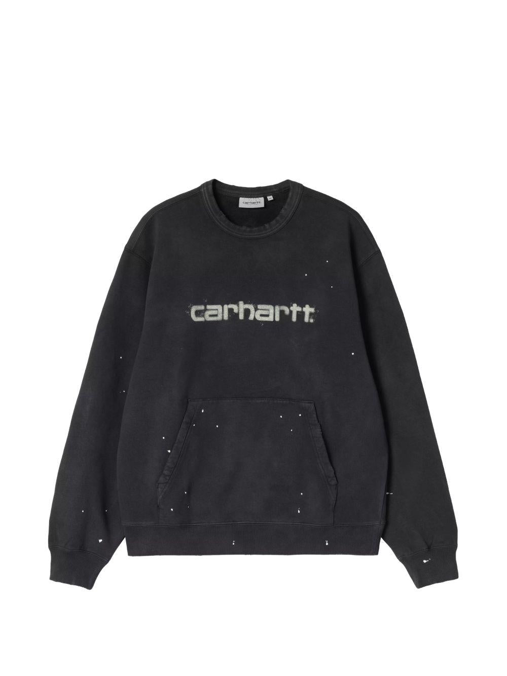 Felpa painter con logo in nero carhartt wip - uomo 