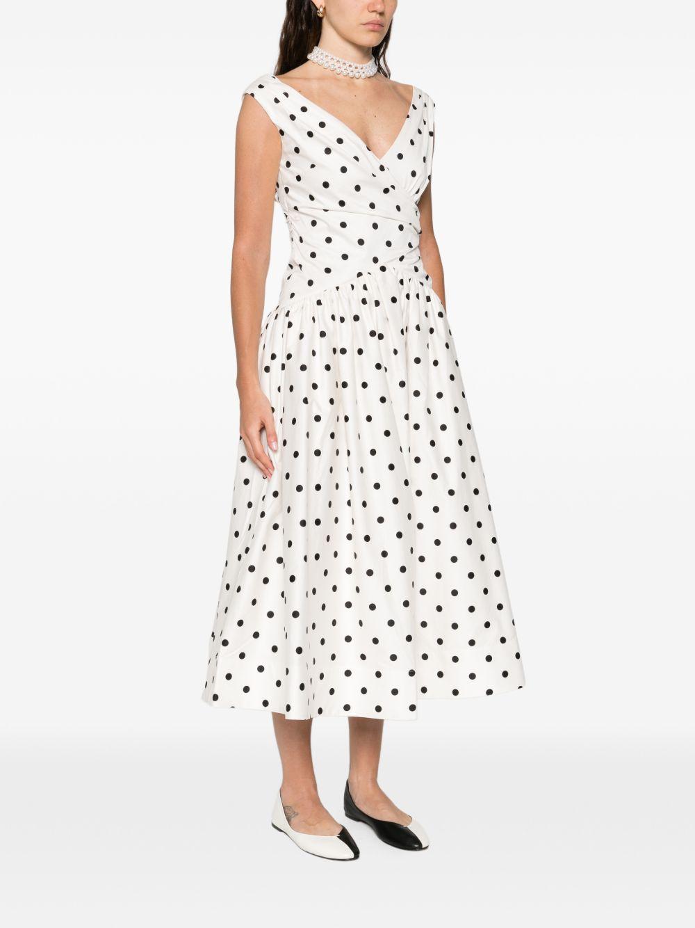 Abito midi a pois in avorio Self-Portrait - donna 