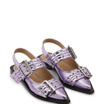 Ballerine con fibbia in lilla Ganni - donna 